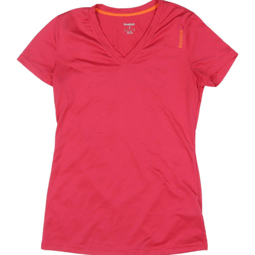 Reebok Women's Red V-Neck Athletic T-Shirt - Small