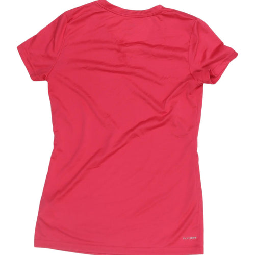 Reebok Women's Red V-Neck Athletic T-Shirt - Small