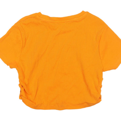 Boohoo Women's Orange Cropped T-Shirt - Size 10
