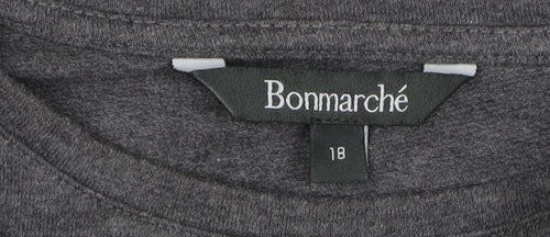 Bonmarché Women's Grey Sequin Star T-Shirt Size 18