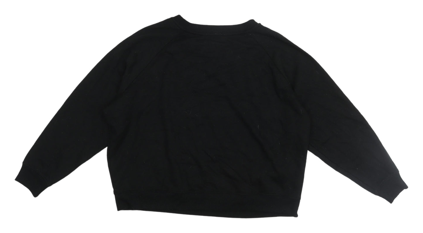 Topshop Women's Black Medium Pullover Sweatshirt