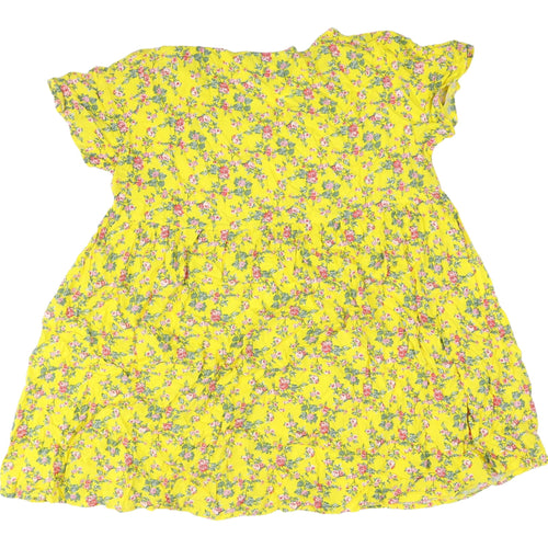 Motel Women's Yellow Floral Knee Length Dress L