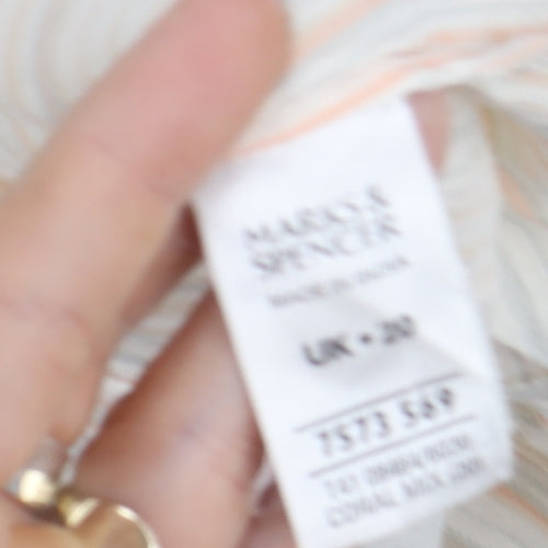 Marks & Spencer Women's Multicoloured Striped Shirt, Size 20