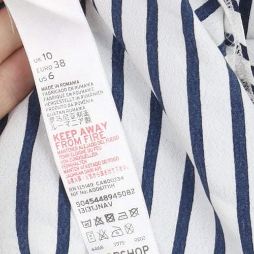 Topshop Women’s Striped Button-Up Shirt UK 10