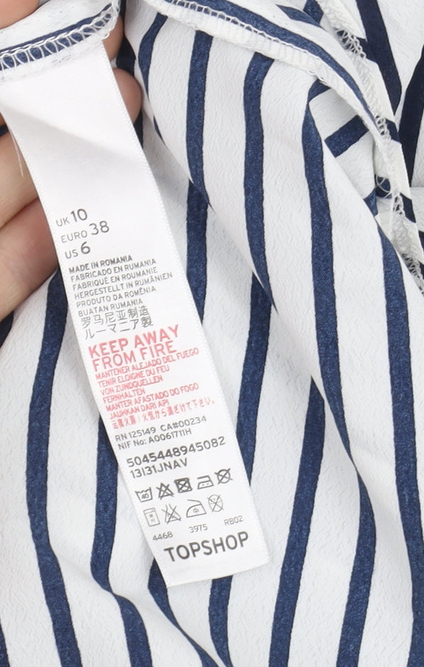 Topshop Women’s Striped Button-Up Shirt UK 10