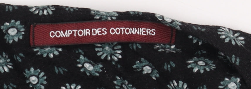 Comptoir des Cotonniers Black Floral Wrap Dress Size 14