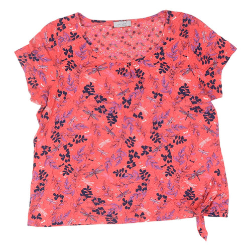 Marks & Spencer Women's Red Floral T-Shirt Size 20