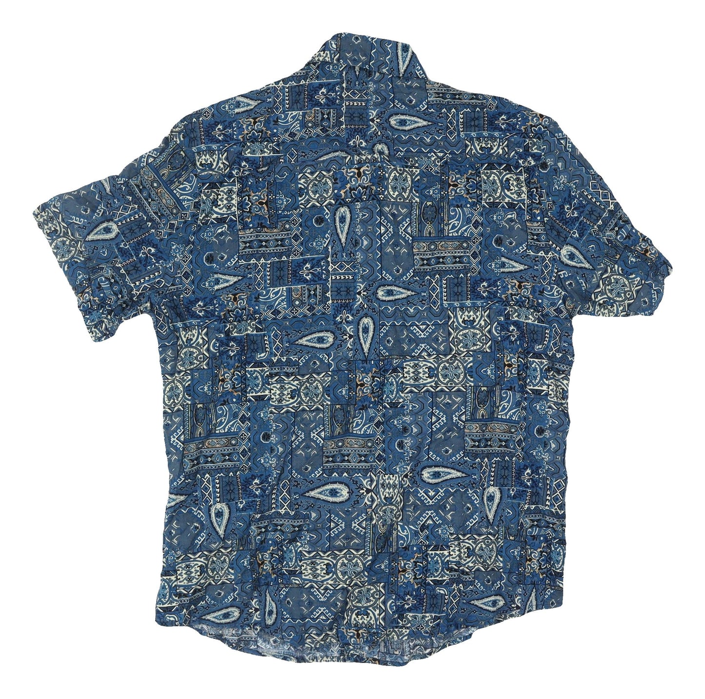 Atlanti Men's Blue Paisley Button-Up Shirt L