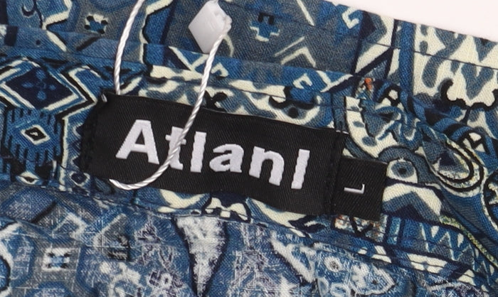 Atlanti Men's Blue Paisley Button-Up Shirt L
