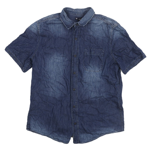 Gap Men's Blue Slim Fit Denim Shirt Size L