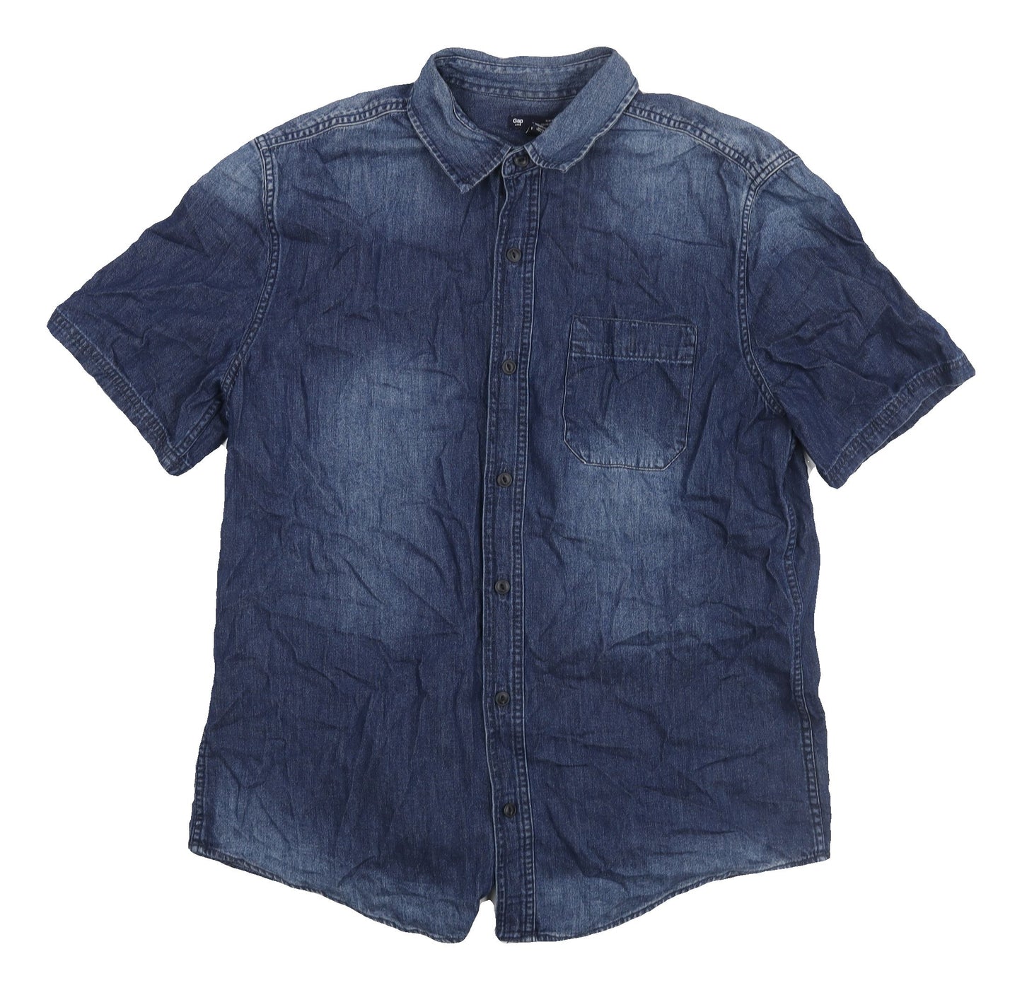 Gap Men's Blue Slim Fit Denim Shirt Size L