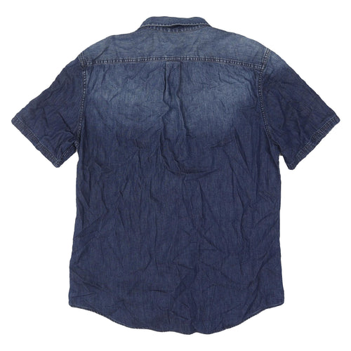 Gap Men's Blue Slim Fit Denim Shirt Size L