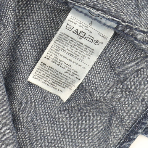 Gap Men's Blue Slim Fit Denim Shirt Size L