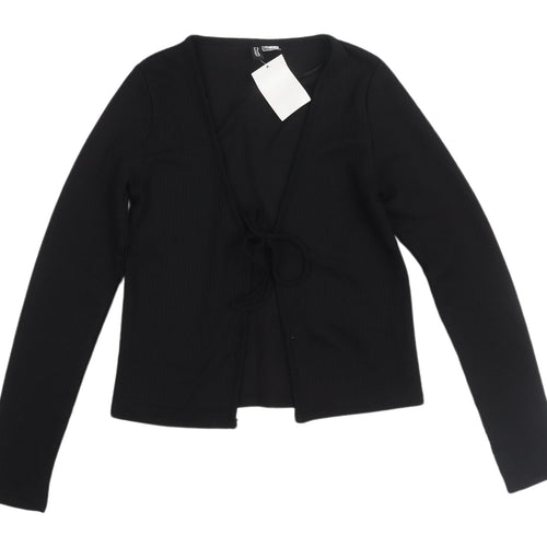 H&M Women's Black Cropped Blouse XS V-Neck