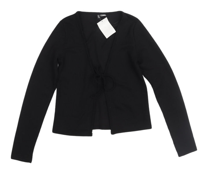 H&M Women's Black Cropped Blouse XS V-Neck