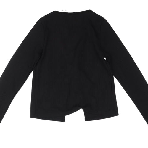 H&M Women's Black Cropped Blouse XS V-Neck