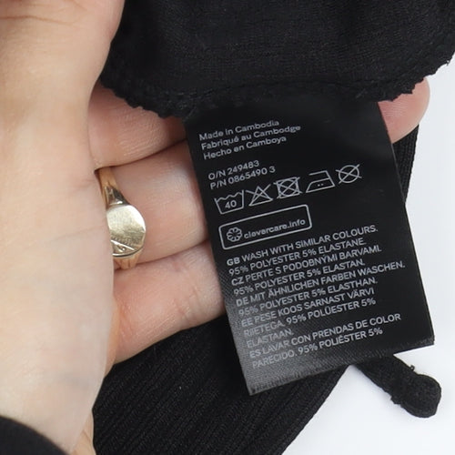 H&M Women's Black Cropped Blouse XS V-Neck