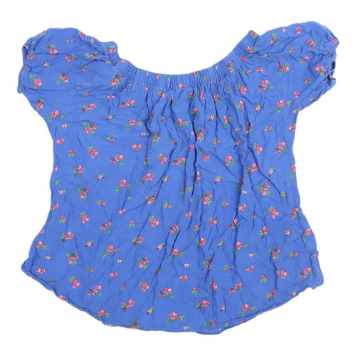 Select Women's Blue Floral Tunic Blouse UK 18