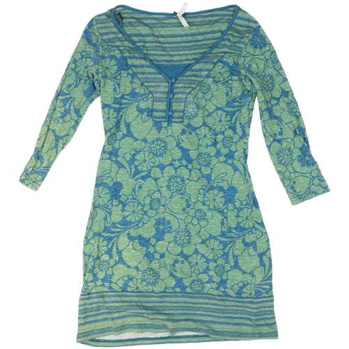 Next Women's Blue and Green 3/4 Sleeve Dress