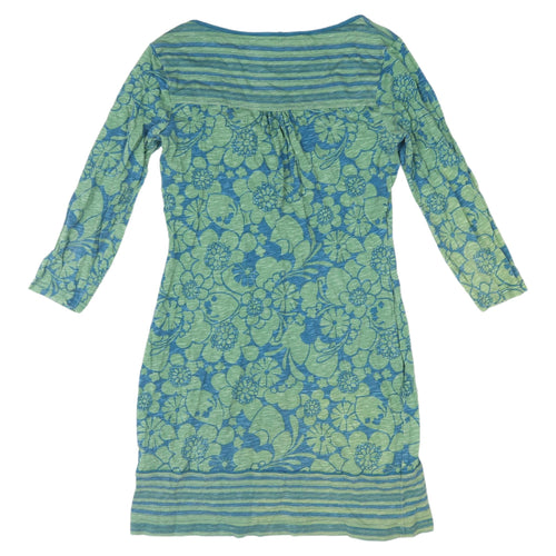 Next Women's Blue and Green 3/4 Sleeve Dress