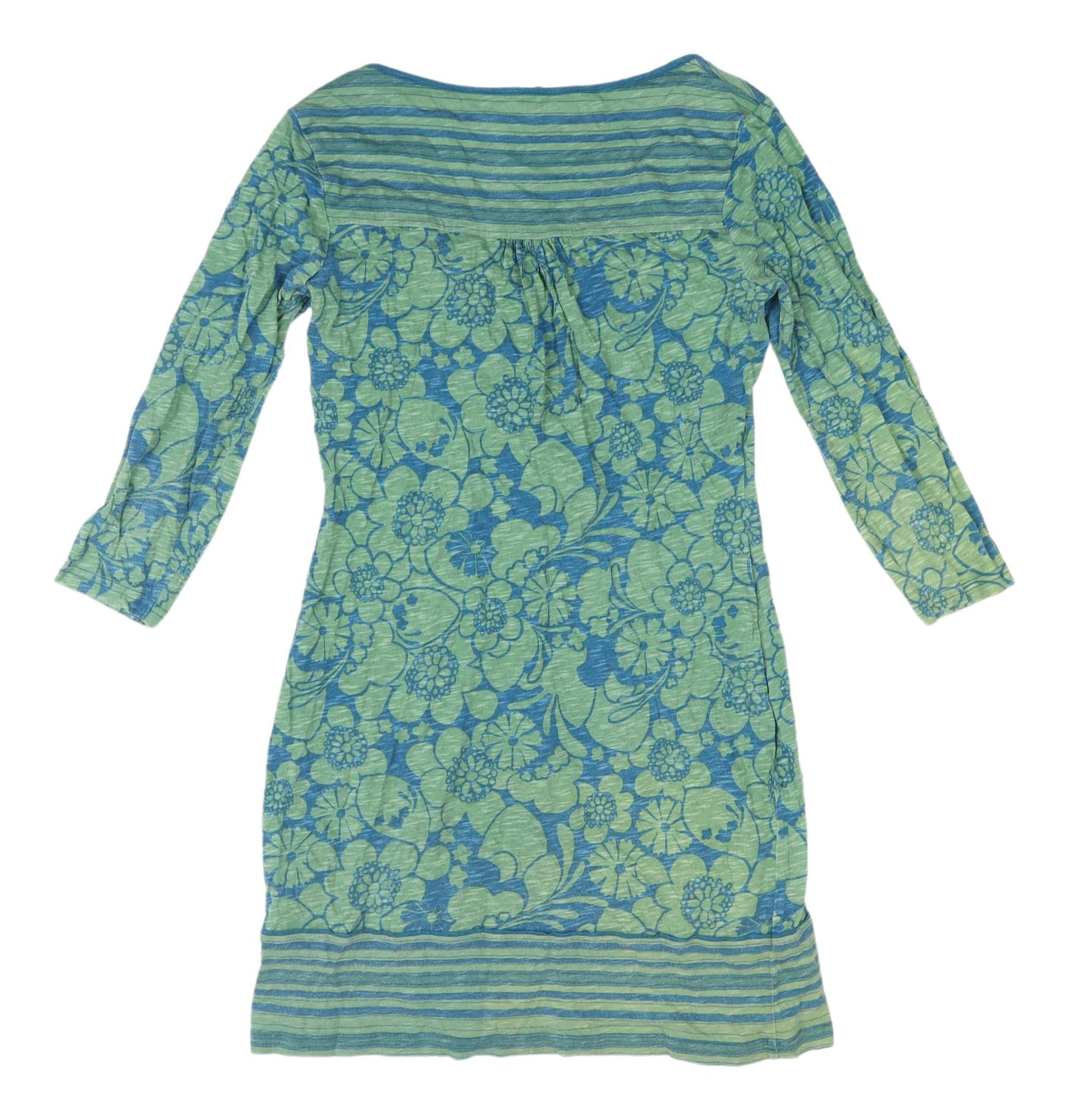 Next Women's Blue and Green 3/4 Sleeve Dress