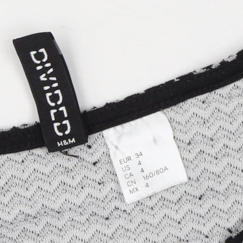 H&M Women's Black Chevron A-Line Dress Size 6