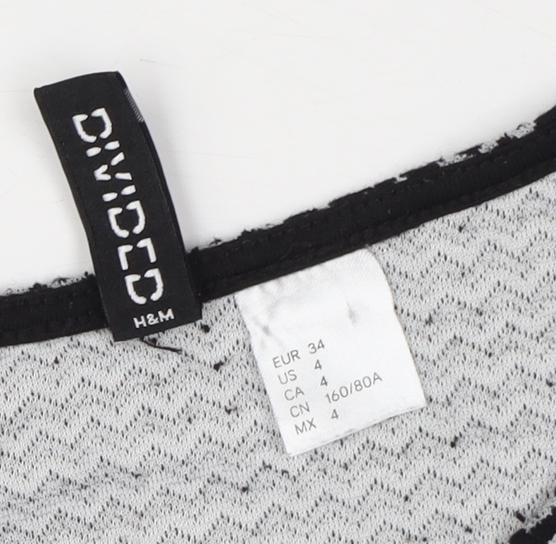 H&M Women's Black Chevron A-Line Dress Size 6