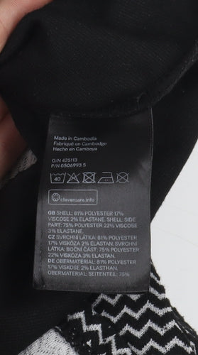 H&M Women's Black Chevron A-Line Dress Size 6