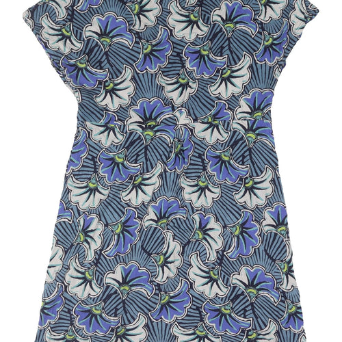 White Stuff Women's Blue Floral Tunic - Size 8