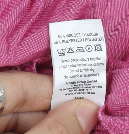 Essence Pink Blouse Women 3/4 Sleeve Button Spring
