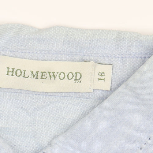 Holmewood Women’s Blue Button-Up Shirt, Size 16