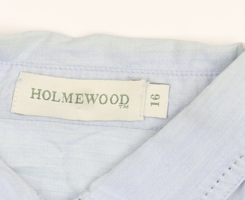 Holmewood Women’s Blue Button-Up Shirt, Size 16