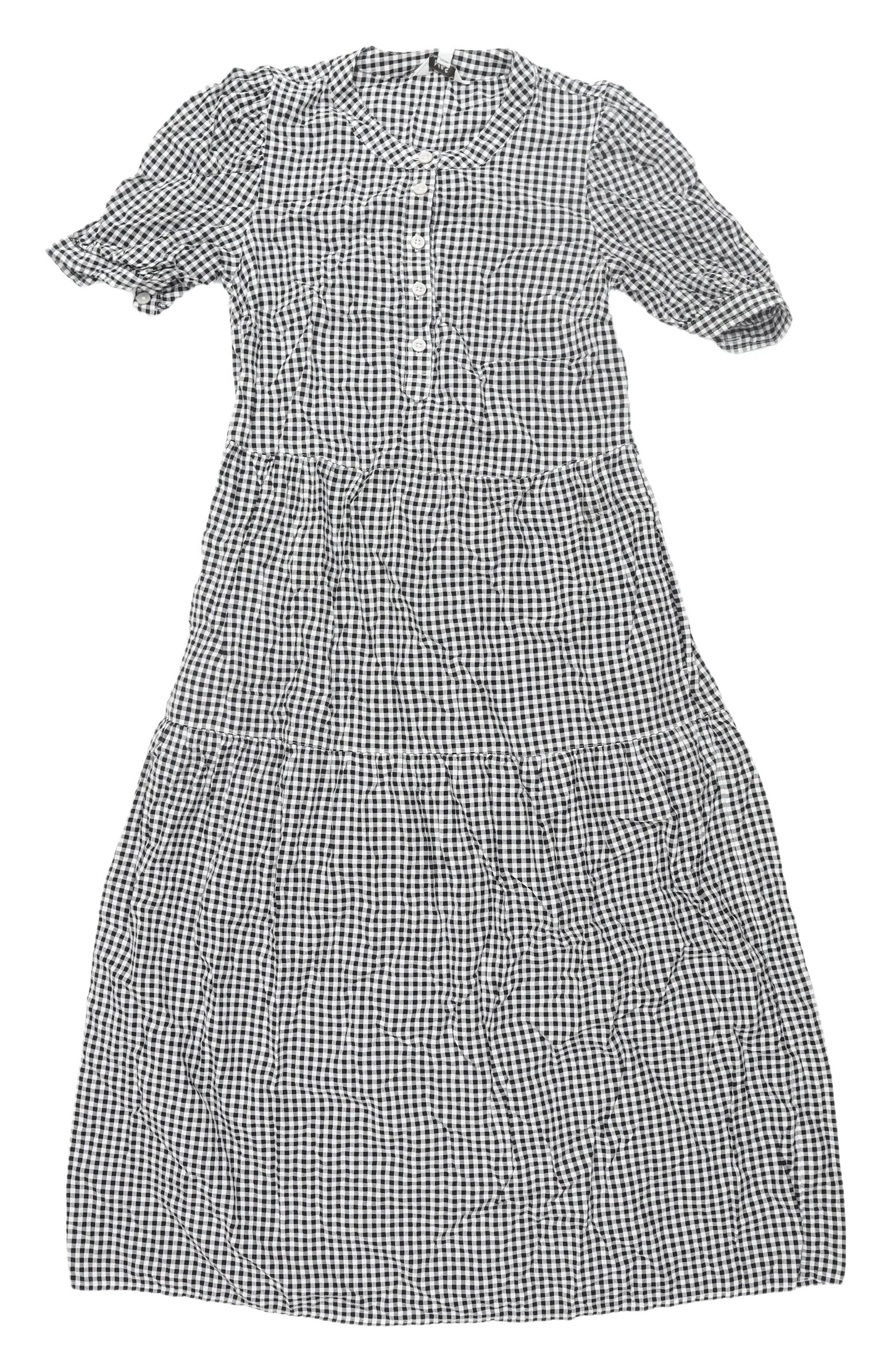 Marks and Spencer Women's Black and White Check Shirt Dress UK 8