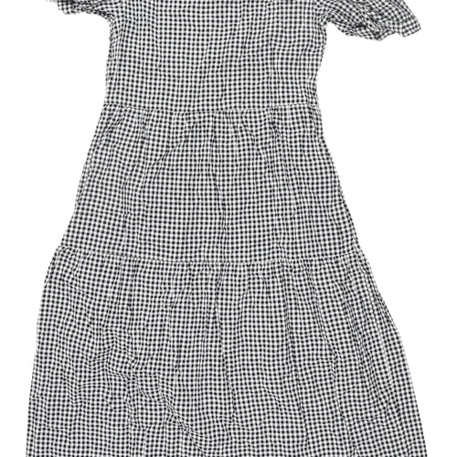 Marks and Spencer Women's Black and White Check Shirt Dress UK 8
