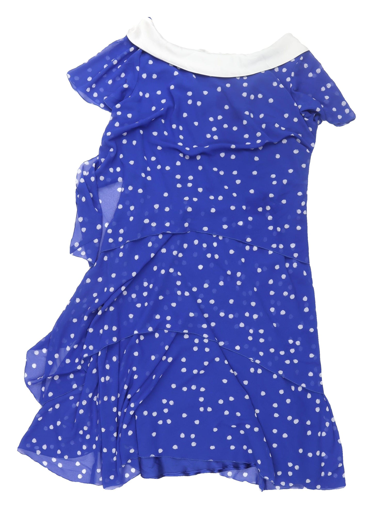 Jacques Vert Women's Blue Polka Dot Dress Size 18