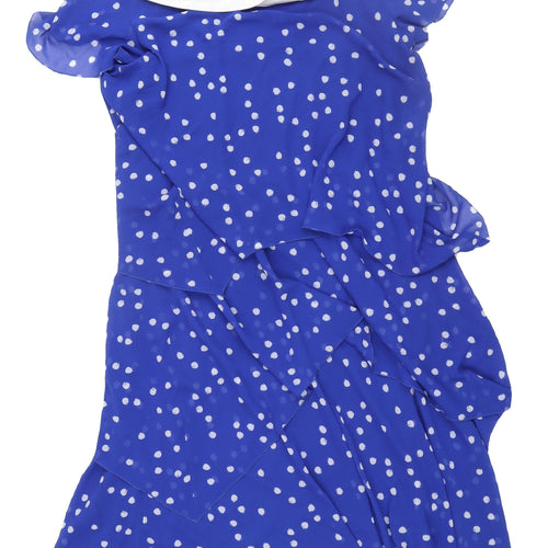 Jacques Vert Women's Blue Polka Dot Dress Size 18