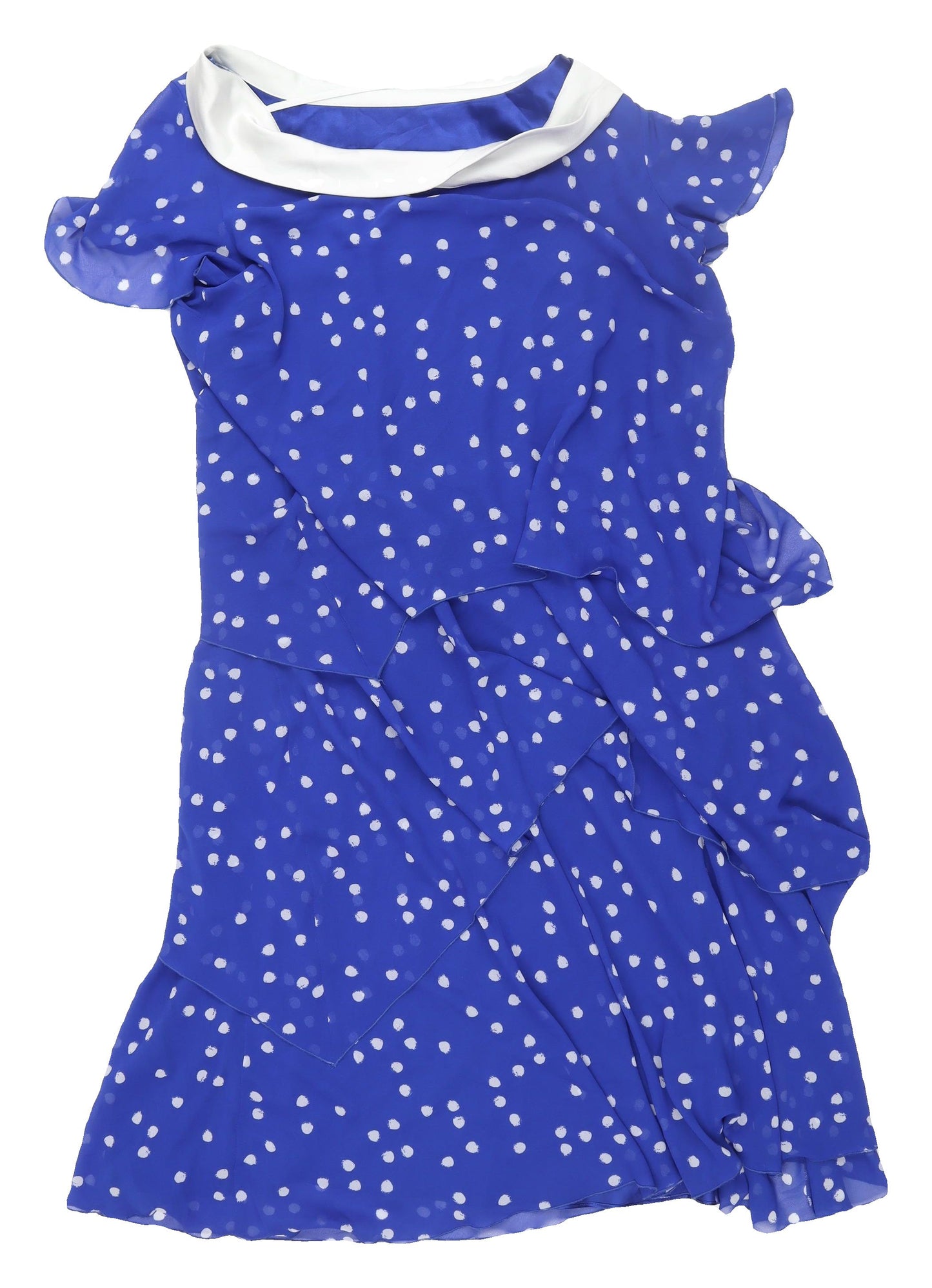 Jacques Vert Women's Blue Polka Dot Dress Size 18