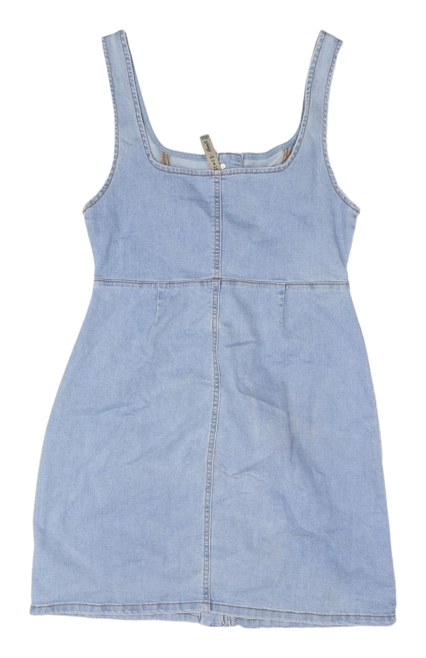 Denim Co Women's Blue Mini Pinafore Dress, Size 12