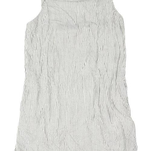 Next Women's Ivory Striped Pinafore Dungaree Dress