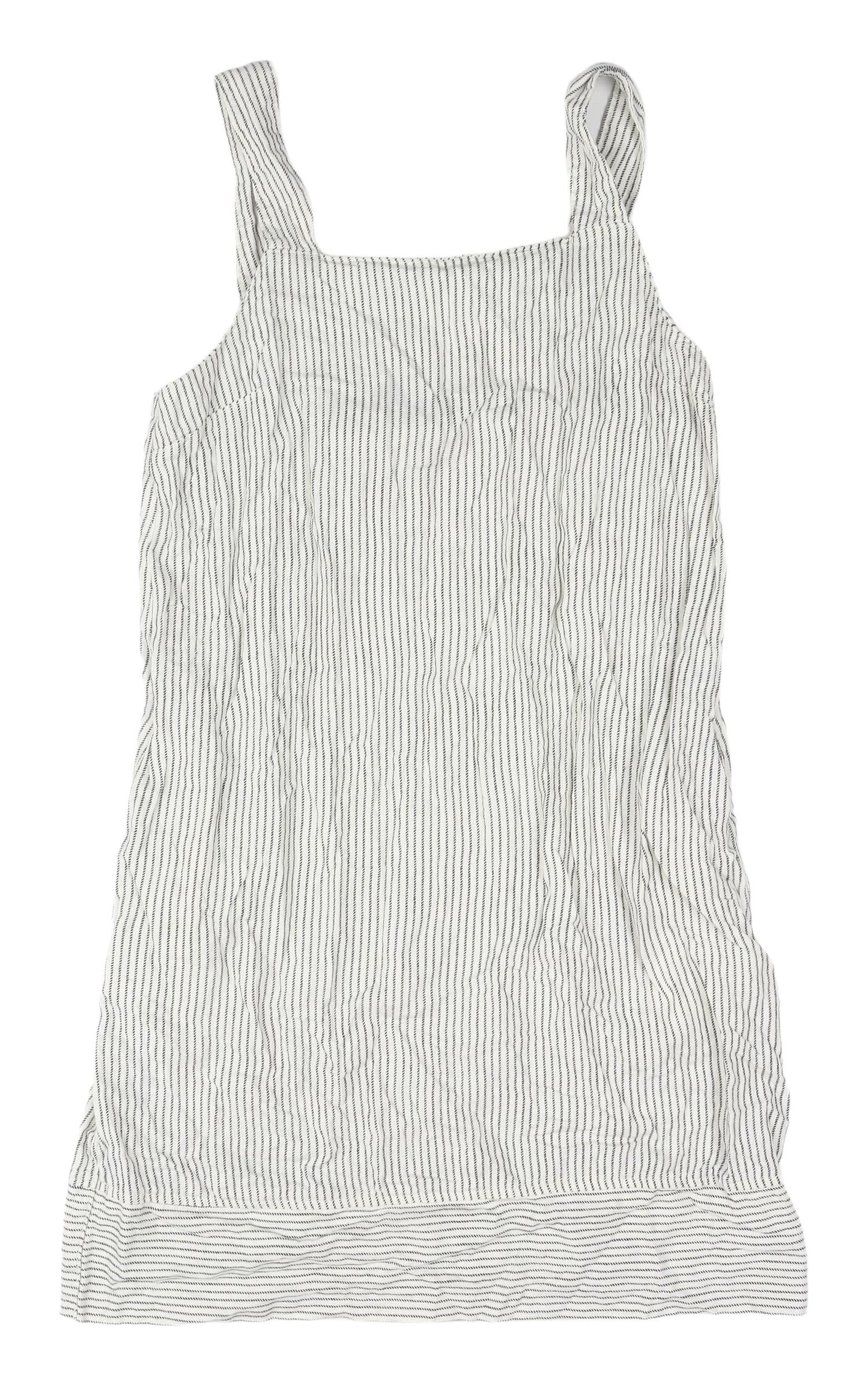 Next Women's Ivory Striped Pinafore Dungaree Dress