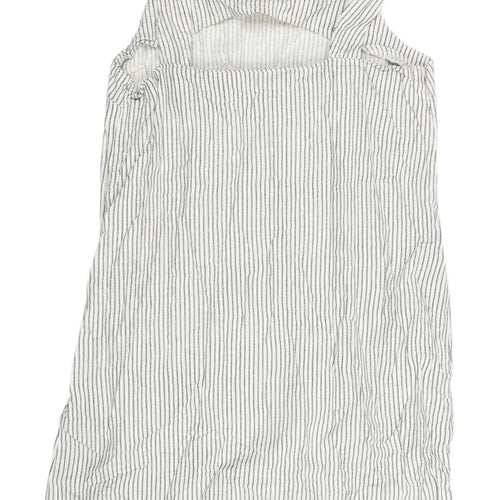 Next Women's Ivory Striped Pinafore Dungaree Dress