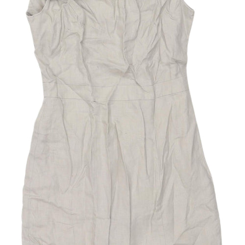 Warehouse Women's Grey Sheath Dress UK 6 Formal Elegant