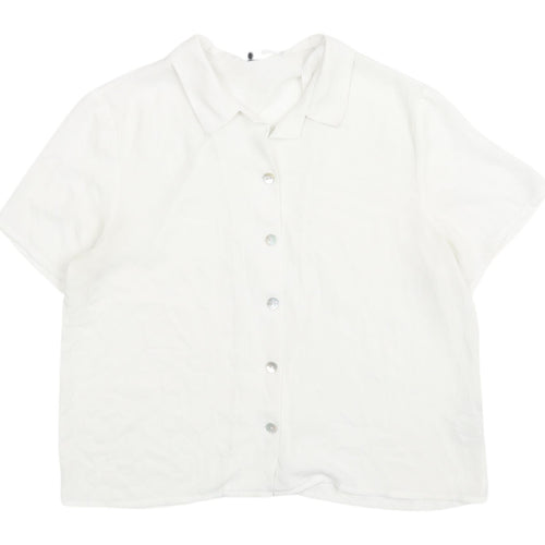 H&M Women's White Button-Up Shirt, Size 12