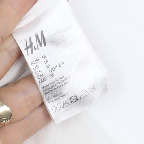 H&M Women's White Button-Up Shirt, Size 12