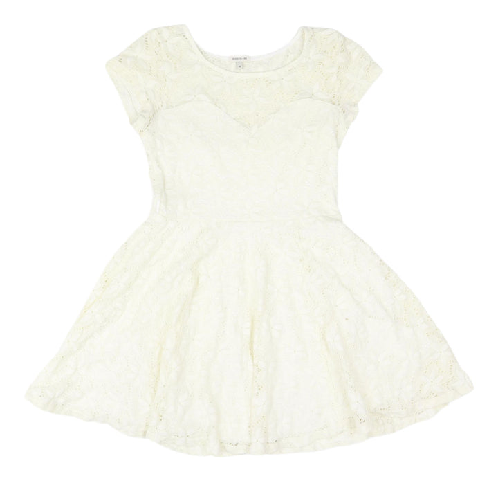 River Island Women's Ivory Fit & Flare Lace Dress - Sz 10