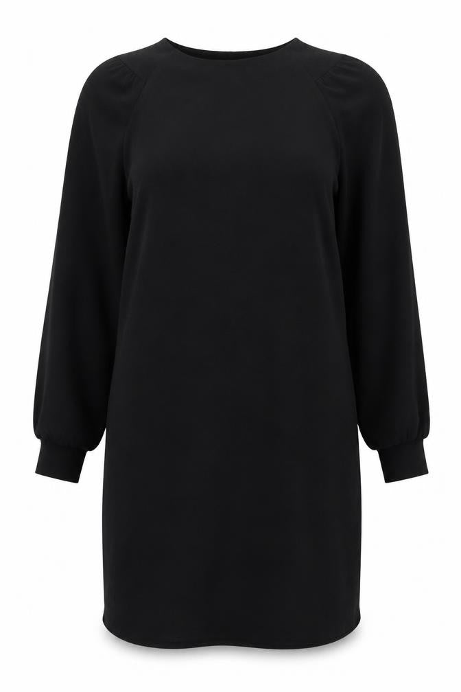 Front view of My Essential Wardrobe Black Shift Dress, M