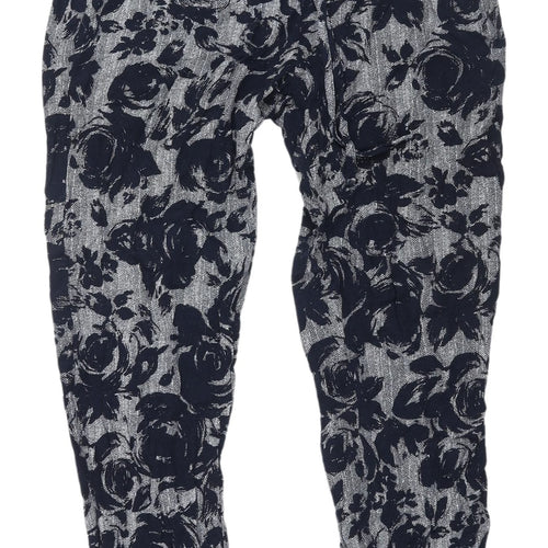 M&S Women's Jogger Trousers Multicoloured Floral Size 8