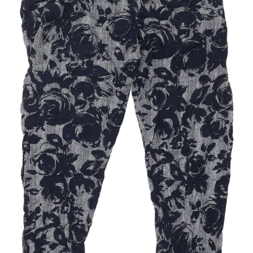 M&S Women's Jogger Trousers Multicoloured Floral Size 8