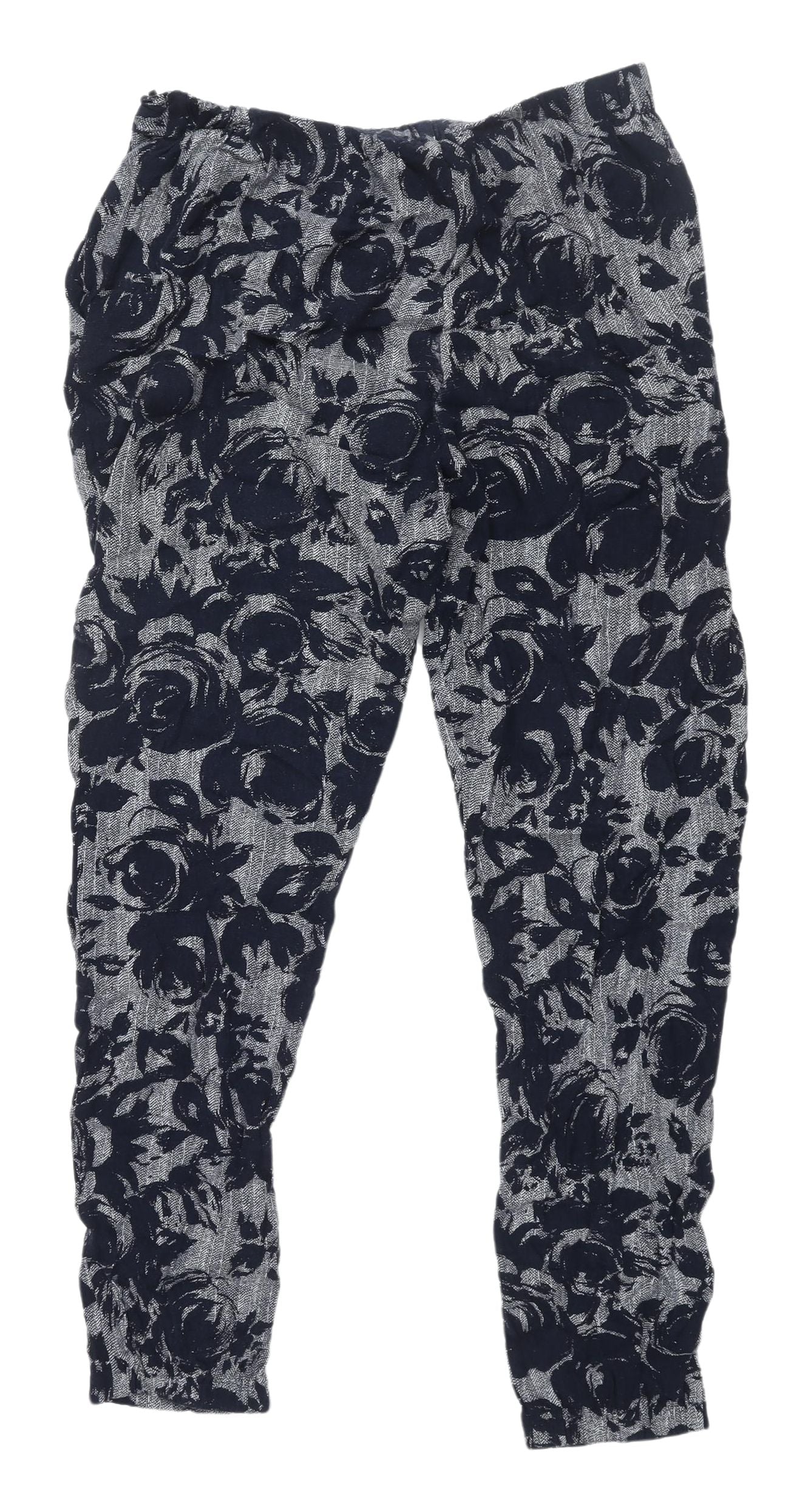 M&S Women's Jogger Trousers Multicoloured Floral Size 8