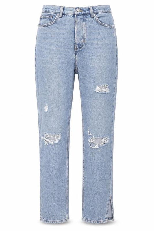 Front view of Primark Women's Blue Mom Jeans, size 8